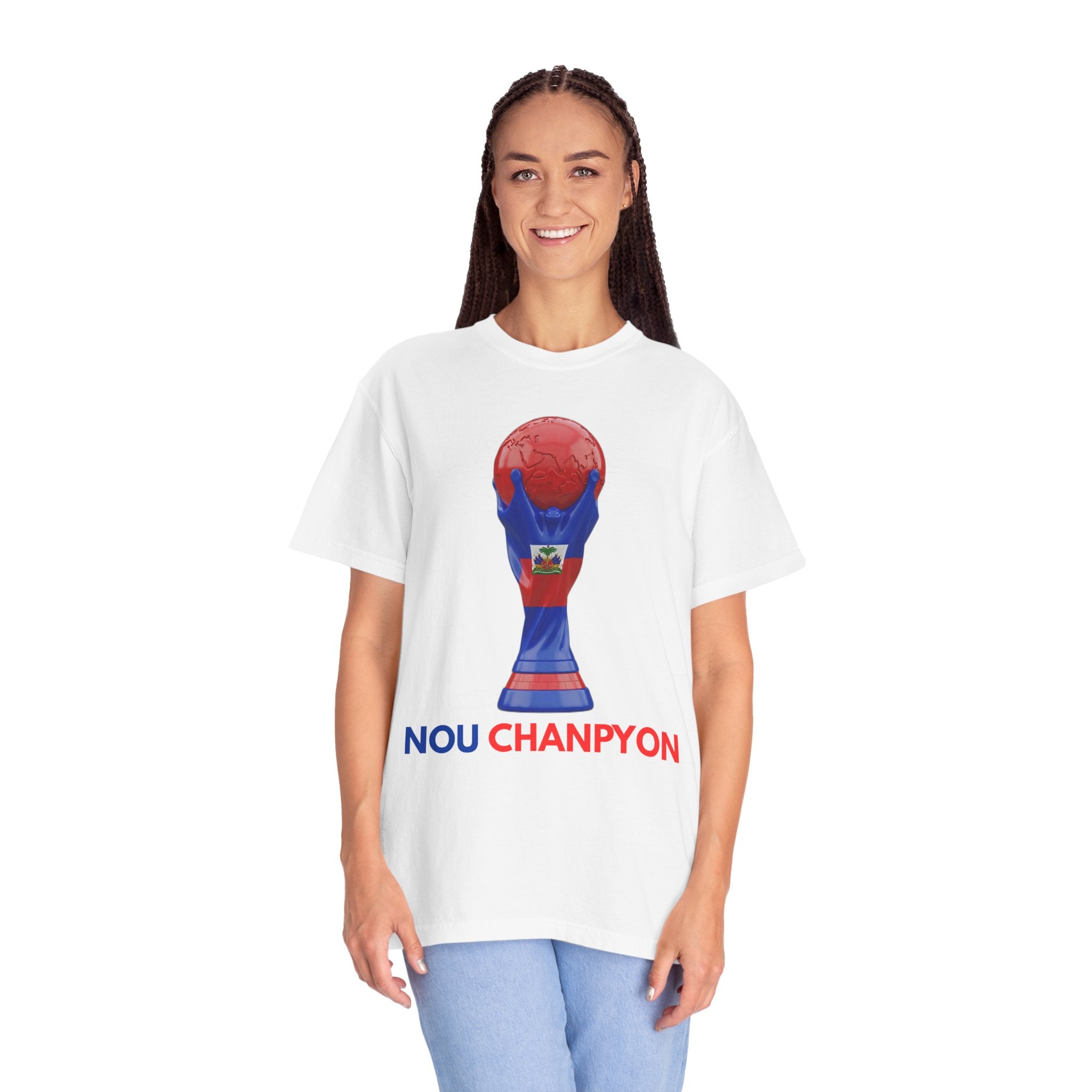 Haiti World Cup Trophy T-Shirt — "Nou Chanpyon" / Grenadye Alaso Pride Tee