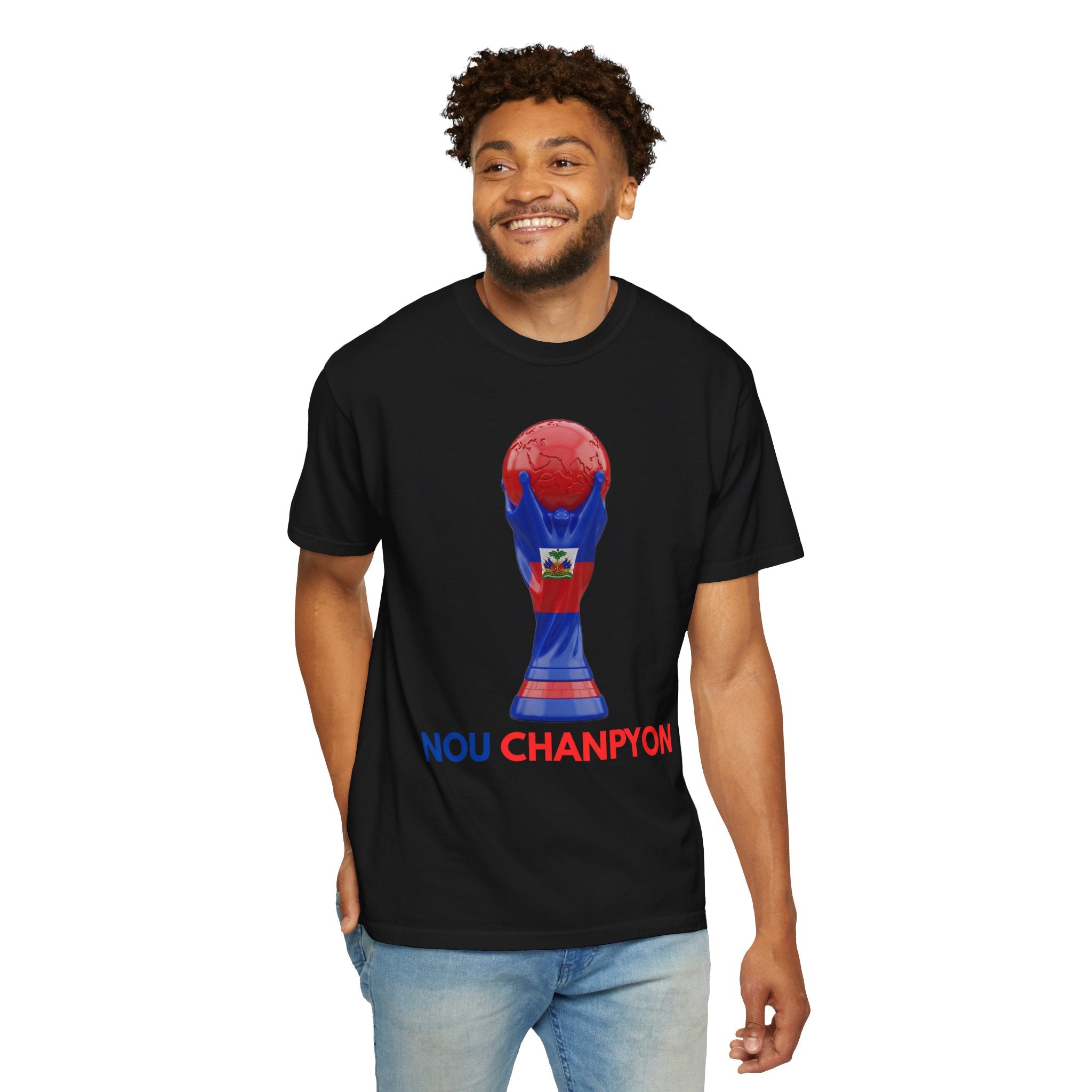 Haiti World Cup Trophy T-Shirt — "Nou Chanpyon" / Grenadye Alaso Pride Tee